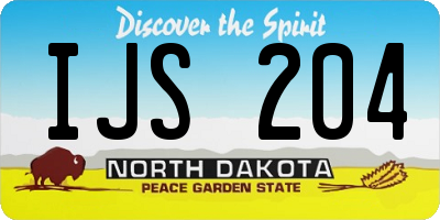 ND license plate IJS204