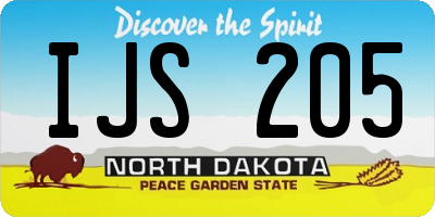 ND license plate IJS205