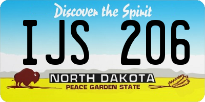 ND license plate IJS206