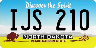 ND license plate IJS210