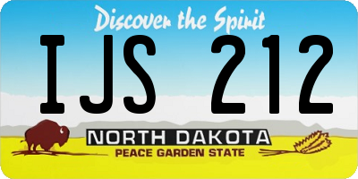 ND license plate IJS212