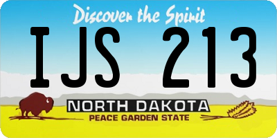 ND license plate IJS213