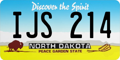 ND license plate IJS214