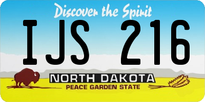 ND license plate IJS216