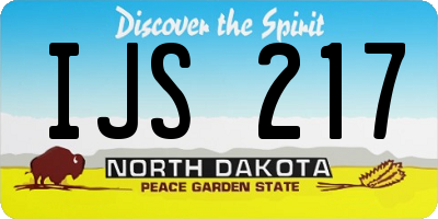 ND license plate IJS217