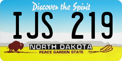 ND license plate IJS219