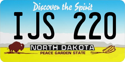 ND license plate IJS220