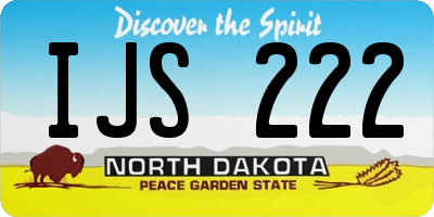 ND license plate IJS222