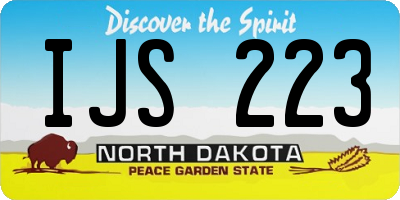 ND license plate IJS223