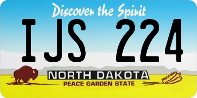 ND license plate IJS224