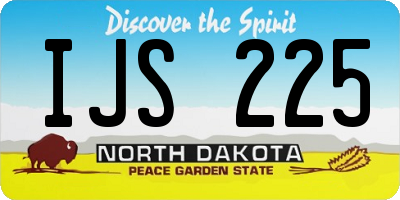 ND license plate IJS225