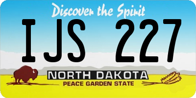 ND license plate IJS227