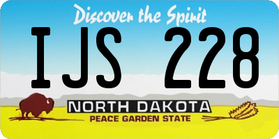 ND license plate IJS228