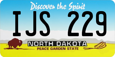 ND license plate IJS229