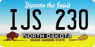 ND license plate IJS230