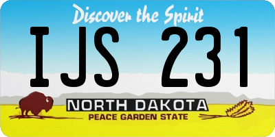ND license plate IJS231