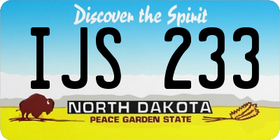 ND license plate IJS233