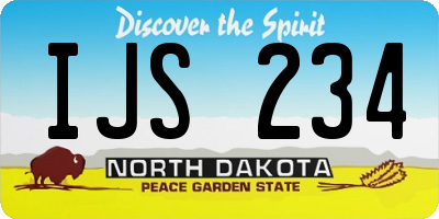 ND license plate IJS234