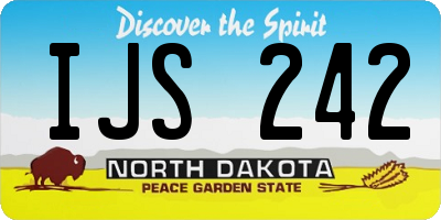 ND license plate IJS242