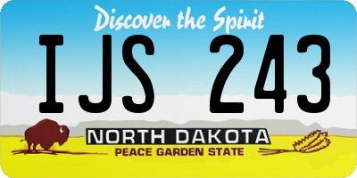 ND license plate IJS243