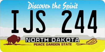 ND license plate IJS244
