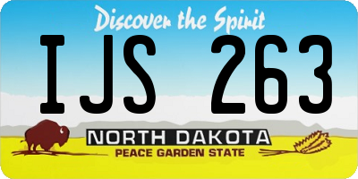 ND license plate IJS263