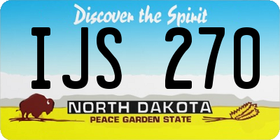 ND license plate IJS270