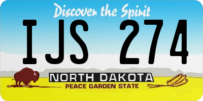 ND license plate IJS274