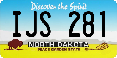 ND license plate IJS281