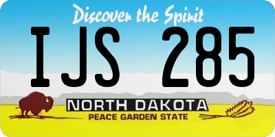 ND license plate IJS285