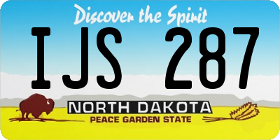 ND license plate IJS287