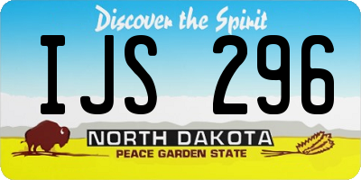 ND license plate IJS296