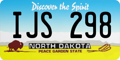 ND license plate IJS298