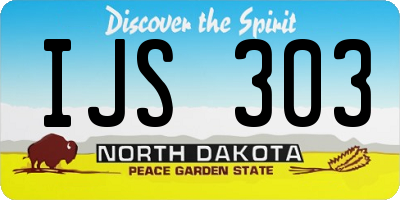 ND license plate IJS303