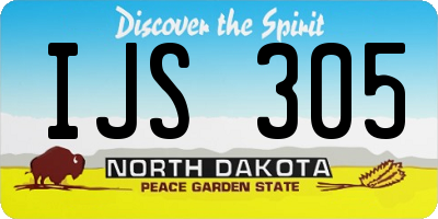 ND license plate IJS305