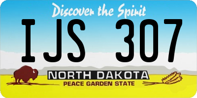 ND license plate IJS307