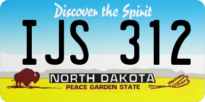 ND license plate IJS312