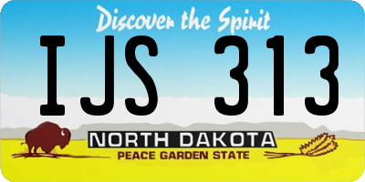 ND license plate IJS313