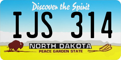 ND license plate IJS314