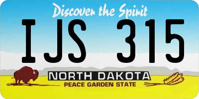 ND license plate IJS315
