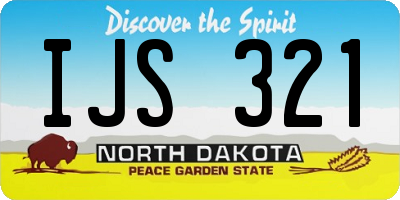 ND license plate IJS321
