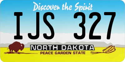 ND license plate IJS327