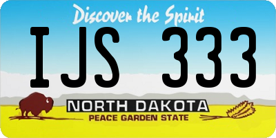 ND license plate IJS333