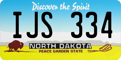 ND license plate IJS334