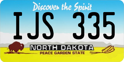 ND license plate IJS335