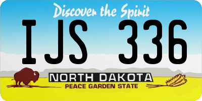 ND license plate IJS336