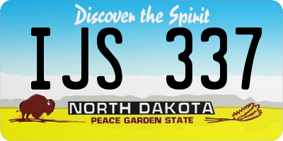 ND license plate IJS337