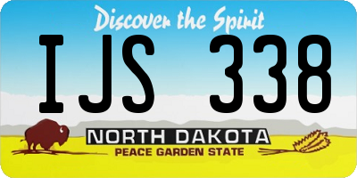 ND license plate IJS338
