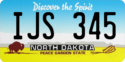 ND license plate IJS345
