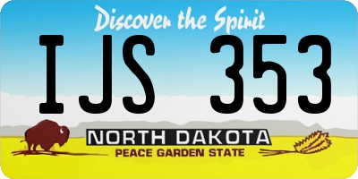 ND license plate IJS353